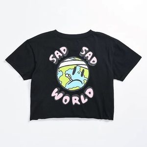 A-Lab Ballina Sad Sad World Black Crop T-Shirt